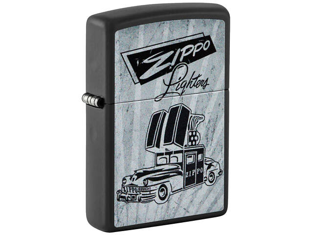 Зажигалка бензиновая Zippo 218 Car Ad Design Черно-серая (48572) - Фото 1
