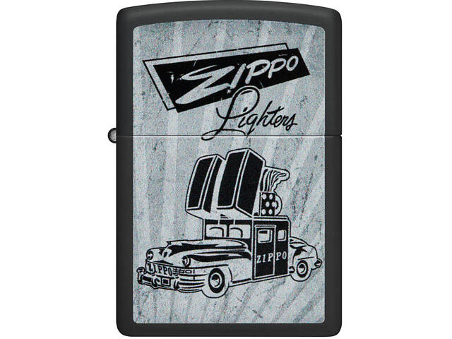 Зажигалка бензиновая Zippo 218 Car Ad Design Черно-серая (48572) - Фото 2