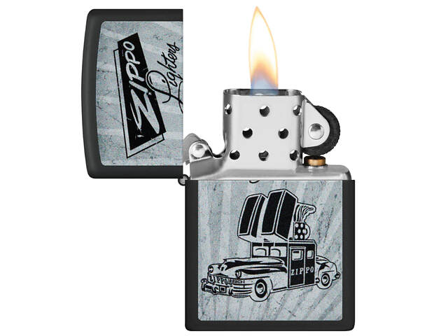 Зажигалка бензиновая Zippo 218 Car Ad Design Черно-серая (48572) - Фото 3