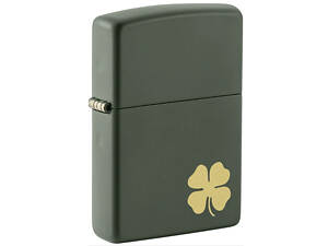Зажигалка бензиновая Zippo Four Leaf Clover Design Темно-зеленая (49796)