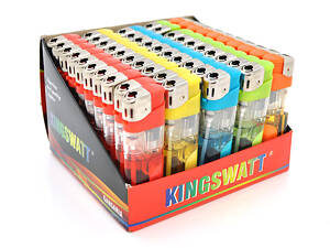 Зажигалка KW-08+фонарик, упаковка 50шт, цена за упаковку, Mix color