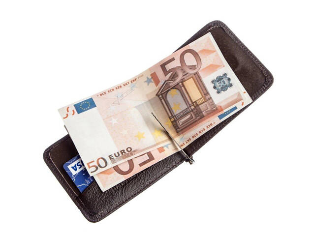 Зажим для купюр денег карманы для карточек коричневый 718938 - Фото 2