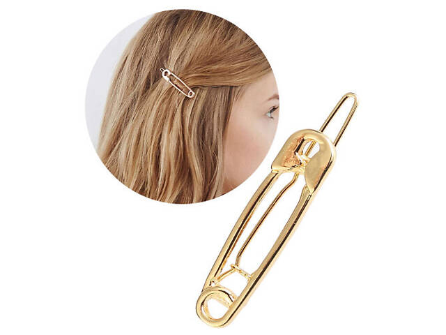 Зажим для волос Primo Safety Pin - Gold - Фото 1