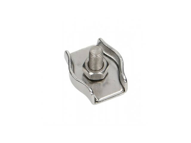 Затискач одинарний ø2мм M3 15x14мм для троса цинк білий (50 шт.) [3S20000006S0200S20] Metalvis - Фото 1