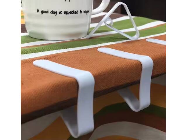 Затискачі для скатертини для стола Білі (12 шт./уп.), фіксатор тримач для скатертини пластиковий - Фото 3