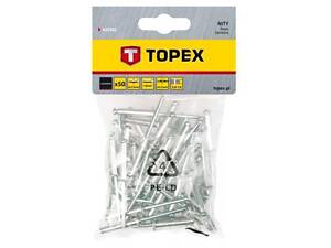 Заклепки Topex алюминиевые, 50 шт., 3.2x10 мм (43E302)