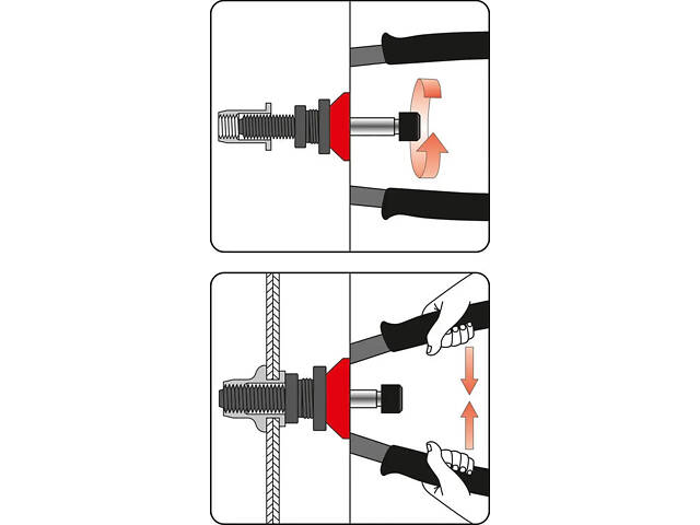 Заклепочник двухручный резьбовой YATO для нитогаек М 3-12 мм 360 мм (YT-36128) - Фото 7