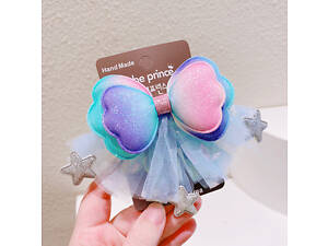 Заколка для волос Бантик 11689 голубая