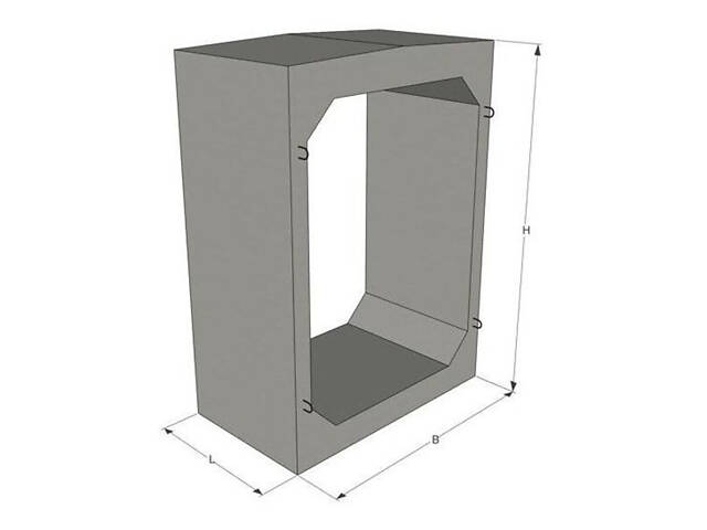 Железобетонное звено прямоугольной трубы ЗП 10.100