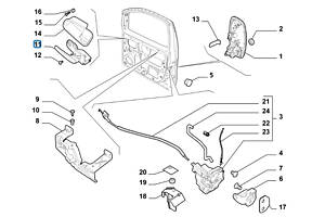 Замок двери передней правой электрический Fiat Fiorino 2007 - ... 1361747080