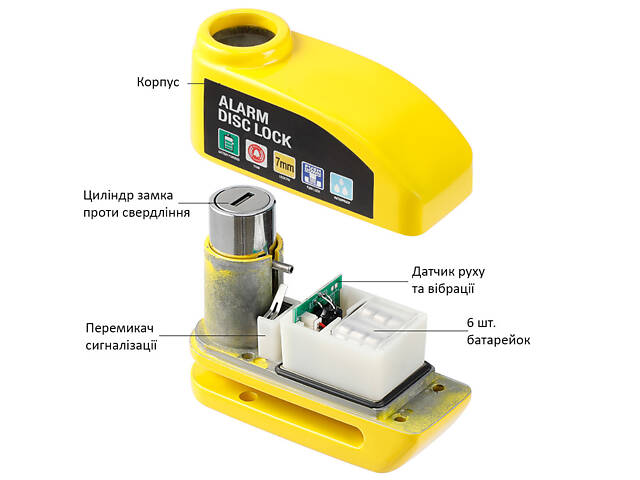 Замок на тормозной диск Alarm Disk Lock c сигнализация Benggud для электросамоката/велосипеда/мотоцикла - Фото 10
