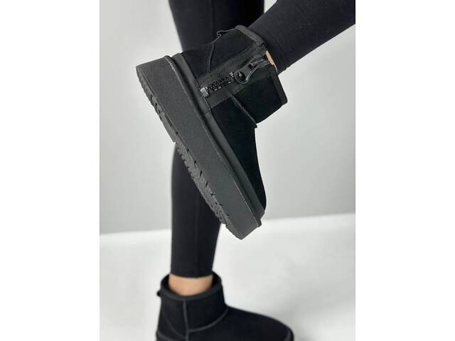 Замшеві уггі на платформі, натуральне хутро 36р код 3529 - Фото 7