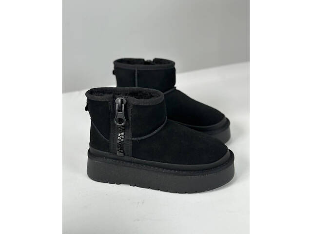 Замшеві уггі на платформі, натуральне хутро 36р код 3529 - Фото 10