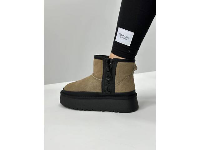 Замшеві уггі на платформі, угги з замком, уги замок 36,38р код 3528 38 - Фото 8