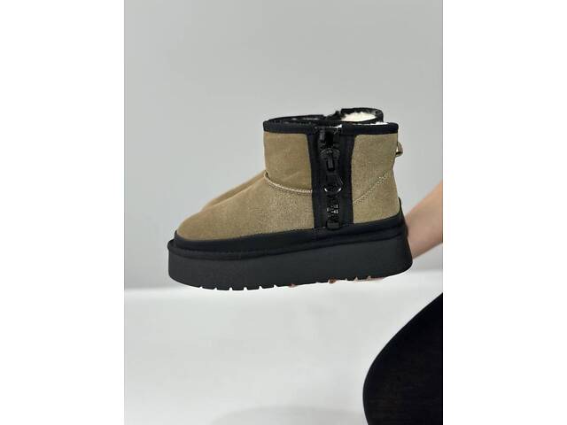 Замшеві уггі на платформі, угги з замком, уги замок 36,38р код 3528 38 - Фото 9