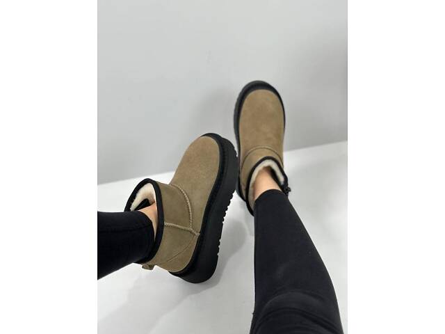 Замшеві уггі на платформі, угги з замком, уги замок 36,38р код 3528 38 - Фото 7