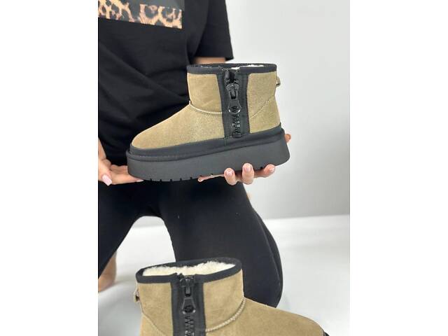 Замшеві уггі на платформі, угги з замком, уги замок 36,38р код 3528 38 - Фото 5