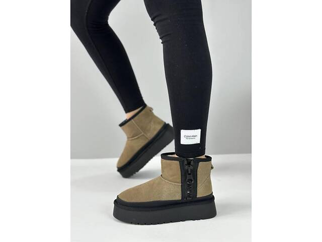 Замшеві уггі на платформі, угги з замком, уги замок 36,38р код 3528 38 - Фото 3