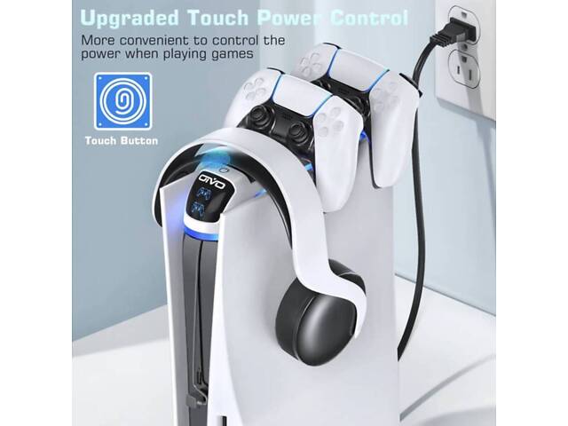 Зарядка для джойстика Otvo DualSense устройство для контроллера PS на 2 геймпада Белый - Фото 5