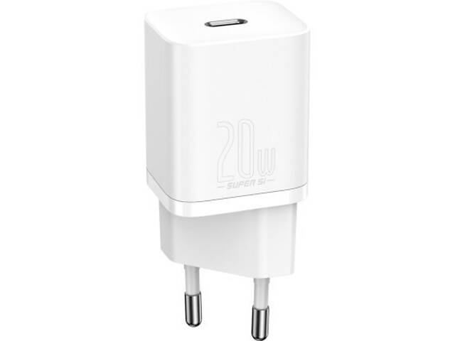 Зарядний пристрій Baseus Super Si Quick Charger 1C 20W EU White (CCSUP-B02) - Фото 1