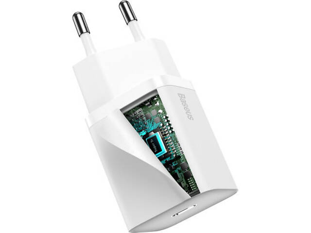 Зарядний пристрій Baseus Super Si Quick Charger 1C 20W EU White (CCSUP-B02) - Фото 2