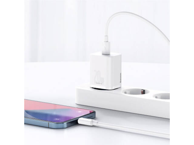Зарядний пристрій Baseus Super Si Quick Charger 1C 20W EU White (CCSUP-B02) - Фото 5