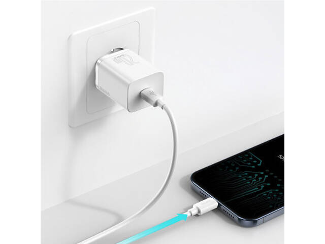 Зарядний пристрій Baseus Super Si Quick Charger 1C 20W EU White (CCSUP-B02) - Фото 6