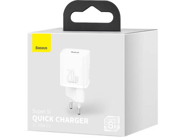 Зарядний пристрій Baseus Super Si Quick Charger 1C 20W EU White (CCSUP-B02) - Фото 8