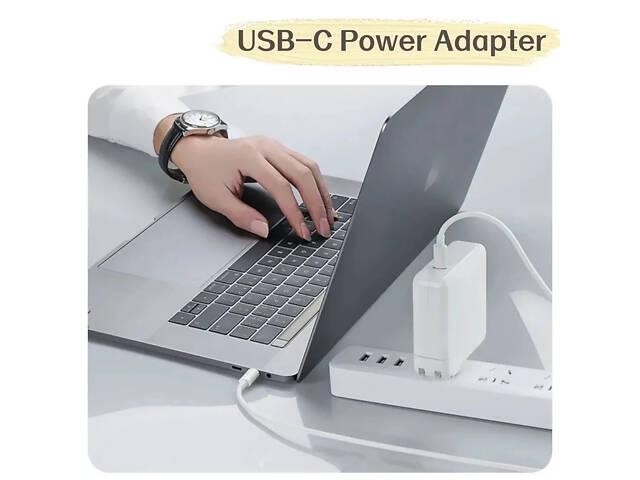 Блок живлення USB Type-C 118W для ноутбука (Білий) - Фото 3