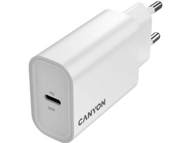 Зарядний пристрій Canyon 30CL OnCharge USB-C PD30W White (CNE-CHA30CLW) - Фото 4