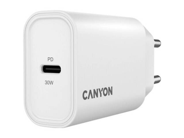 Зарядний пристрій Canyon 30CL OnCharge USB-C PD30W White (CNE-CHA30CLW) - Фото 5