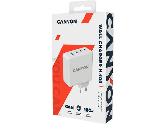 Зарядний пристрій Canyon GAN 100W (CND-CHA100W01) - Фото 3