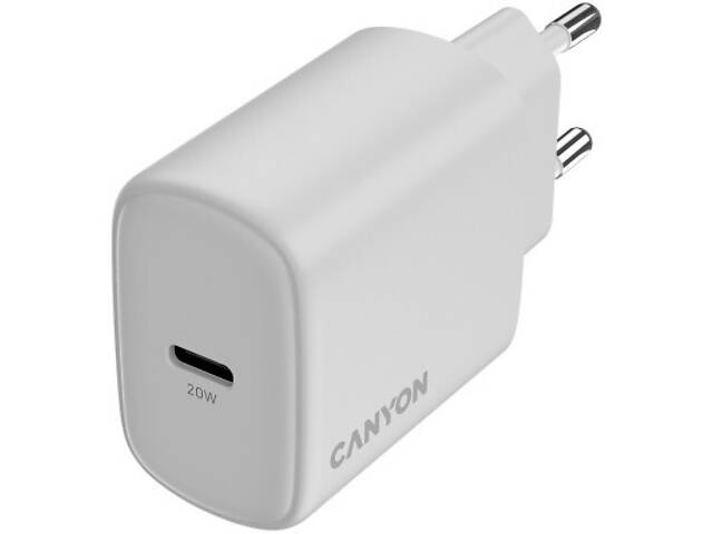 Зарядний пристрій Canyon OnCharge 250 25W 1xPD EU White (CNE-CHA250-01) - Фото 1