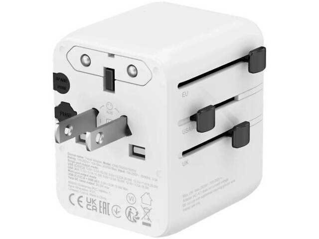 Зарядний пристрій Canyon OnTour 20 2xUCB-C + USB-A EU/UK/US/AUS 20W White (CNS-TA20W1005W) - Фото 7