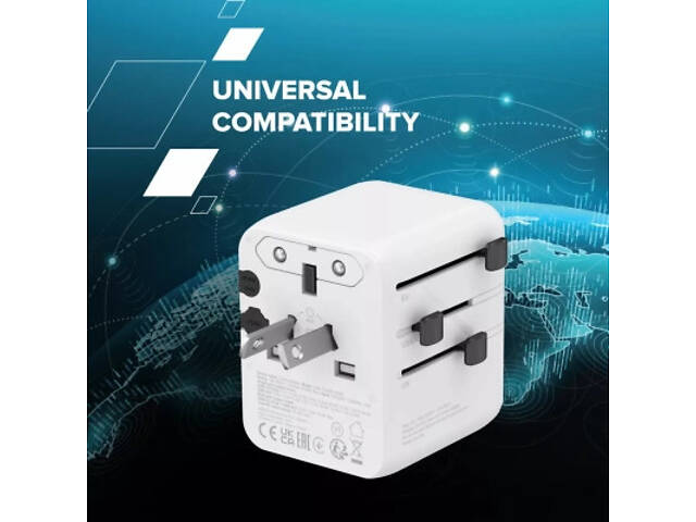 Зарядний пристрій Canyon OnTour 20 2xUCB-C + USB-A EU/UK/US/AUS 20W White (CNS-TA20W1005W) - Фото 10