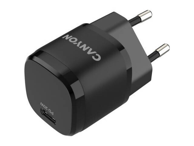 Зарядний пристрій Canyon PD 20W black (CNE-CHA20B05) - Фото 1
