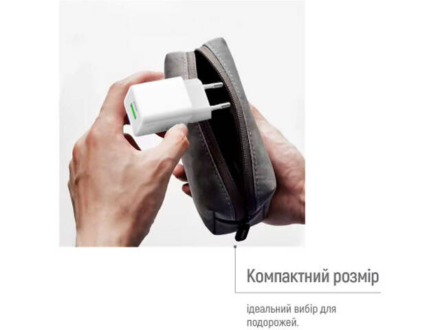 Зарядний пристрій ColorWay C101A GaN Mini 20W PD PPS USB-C + USB-A QC4.0 + кабель USB-C to USB-C black (CW-CHS062PDC-WT) - Фото 6