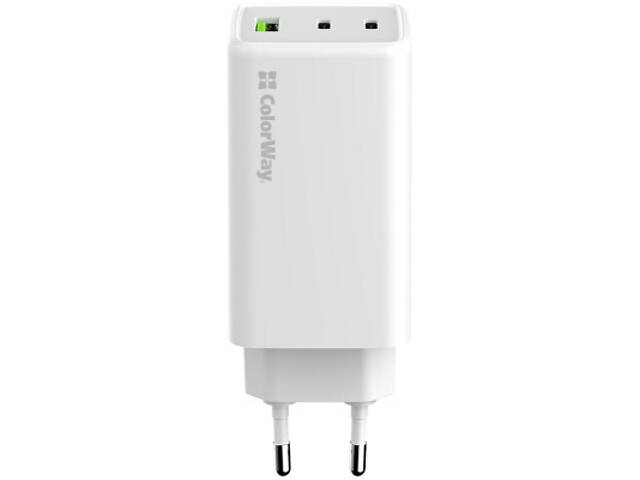 Зарядний пристрій ColorWay C101B GaN Mini 100W PD PPS 2xUSB-C + USB-A white (CW-CHS061PD-WT) - Фото 9