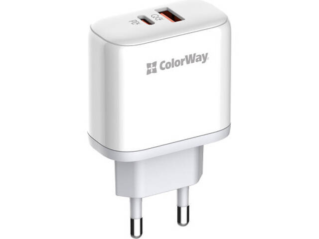 Зарядний пристрій ColorWay GaN Mini 25W PD Port PPS USB-C white (CW-CHS052PD-WT) - Фото 1