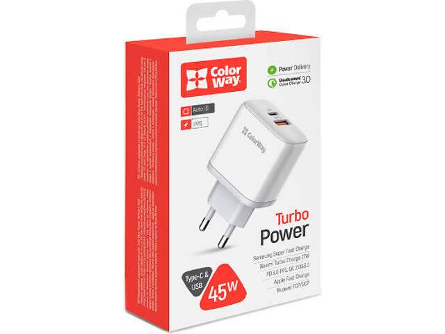 Зарядний пристрій ColorWay GaN Mini 25W PD Port PPS USB-C white (CW-CHS052PD-WT) - Фото 2