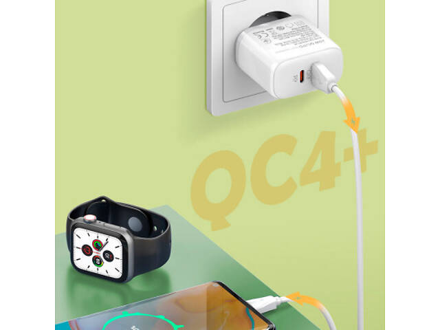 Зарядний пристрій ColorWay GaN Mini 25W PD Port PPS USB-C white (CW-CHS052PD-WT) - Фото 7