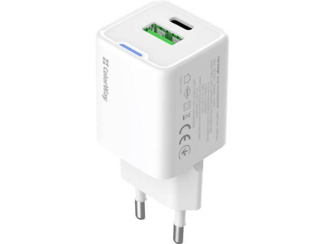 Зарядний пристрій ColorWay GaN Mini 30W PD Port PPS USB (Type-C PD + USB QC4.0) white (CW-CHS053PD-WT) - Фото 8