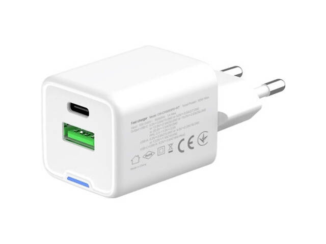Зарядний пристрій ColorWay GaN Mini 30W PD Port PPS USB (Type-C PD + USB QC4.0) white (CW-CHS053PD-WT) - Фото 10