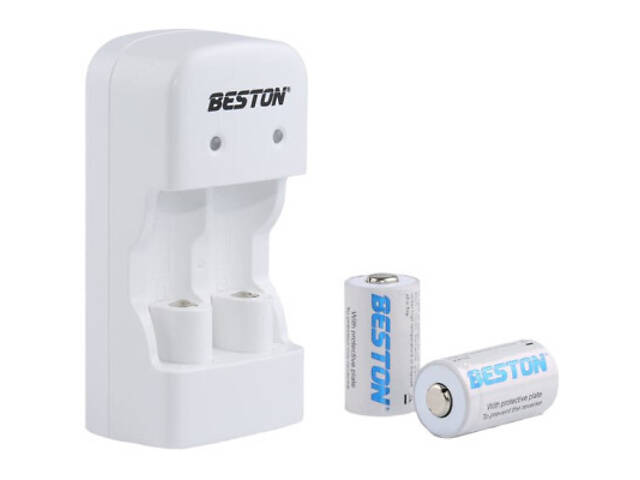 Зарядний пристрій для акумуляторів Beston BST-CD643 2 слоти для CR123A LiFePo + 2 акумулятори CR123A (AAB1885) - Фото 1