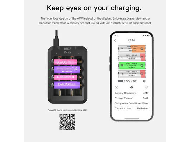 Зарядний пристрій для акумуляторів iSDT C4 Air Quick Battery Charger (iSDT-C4) - Фото 2