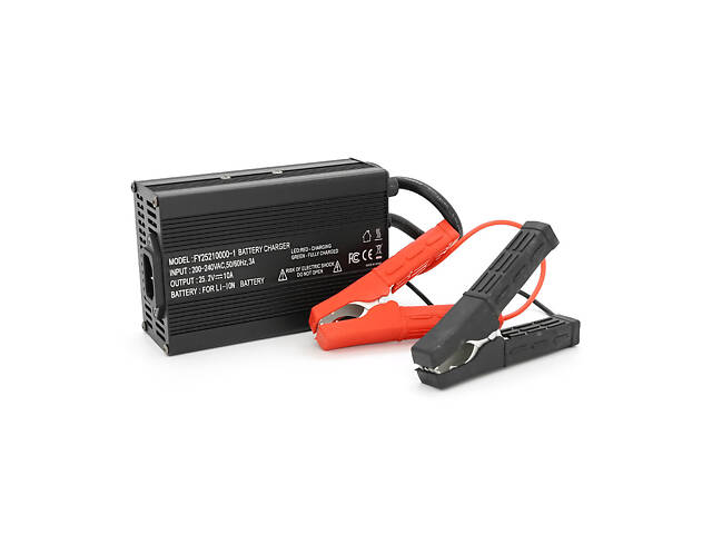 Зарядний пристрій для акумуляторів Li-ion 25,2V,6S,10A, + крокодили, індикація,135х90х50mm - Фото 2