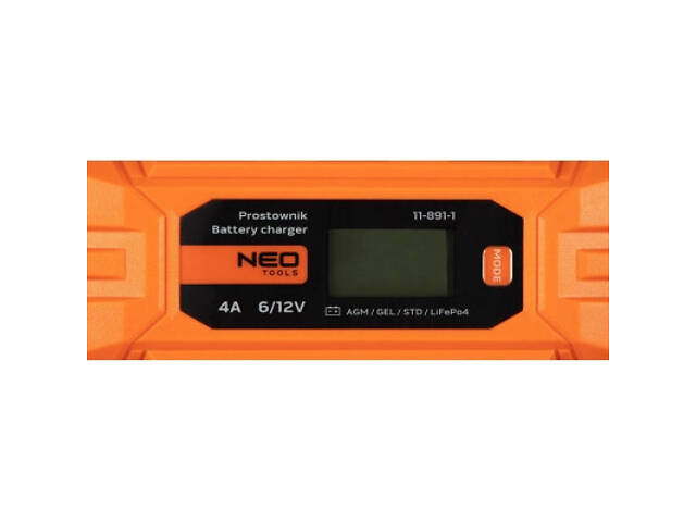 Зарядний пристрій для автомобільного акумулятора Neo Tools 4A/70Вт, 3-120Ah, для кислотних/AGM/GEL (11-891) - Фото 6