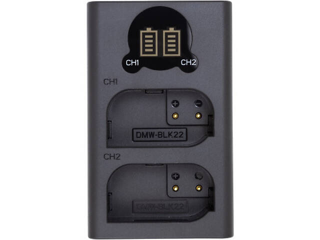 Зарядний пристрій для фото PowerPlant Panasonic DL-BLK22 для двох акумуляторів (CH980376) - Фото 1