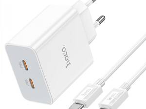 Зарядний пристрій hoco. C108A Leader 35 Вт QC3.0 PD і PPS кабель Type C to Lightning