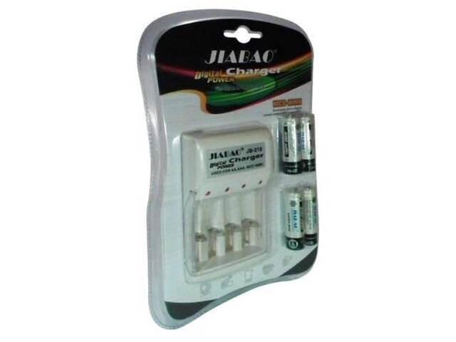 Зарядний пристрій JB-Jiabao 212 + акумулятори (4 штуки) — пальчик AAA - Фото 2